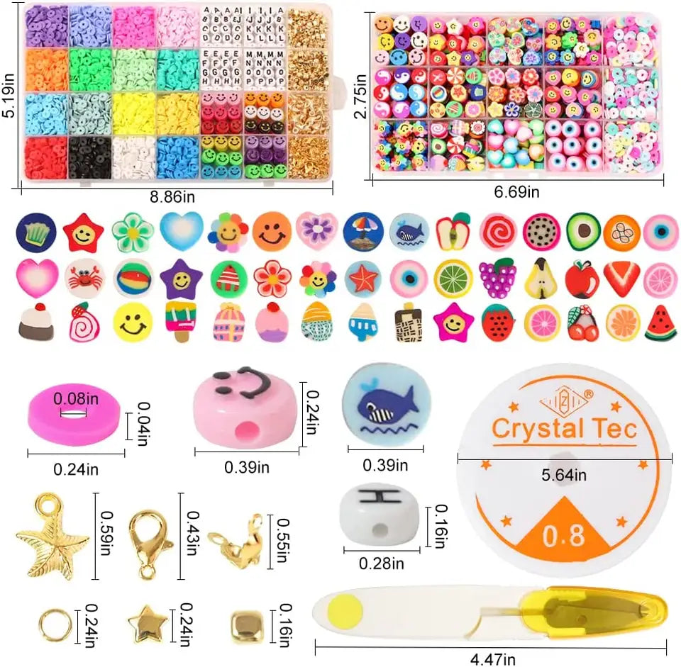 Polymer clay beads - smiley beads - Katsuki Bracelet Making