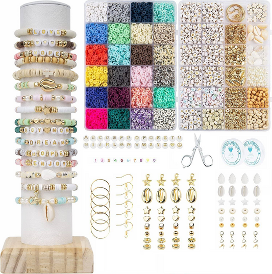Beads - making bracelets - elegant gold set
